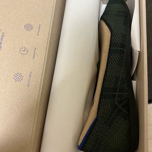 Rothys points Green Racer Check size 8
